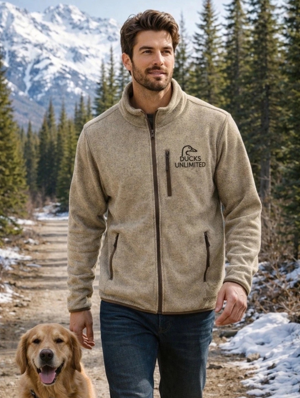 CC Filson x Ducks Unlimited Full-Zip Polartec Fleece Jacket - Size Small - Olive
